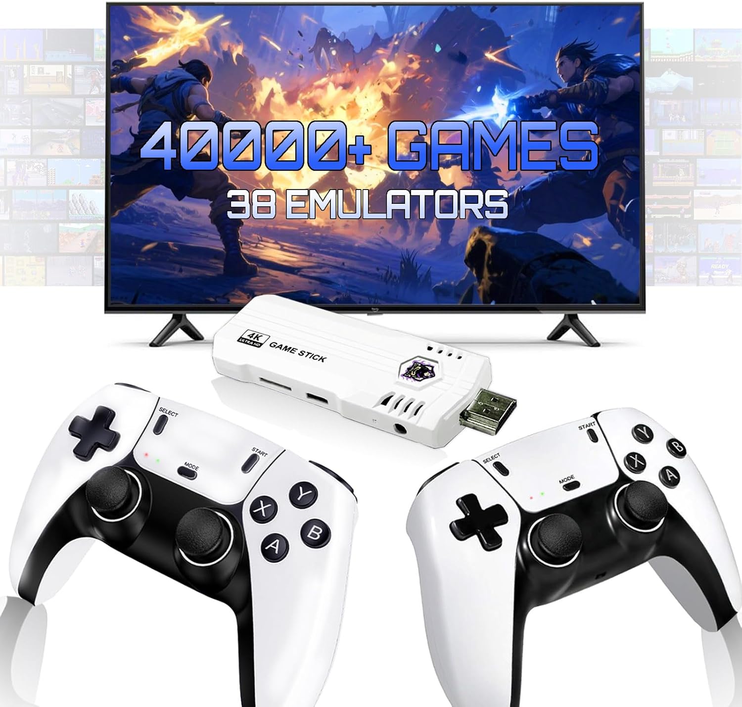 Retro Κονσόλα 4K – 40.000+ Παιχνίδια & 38 Εξομοιωτές – Plug & Play