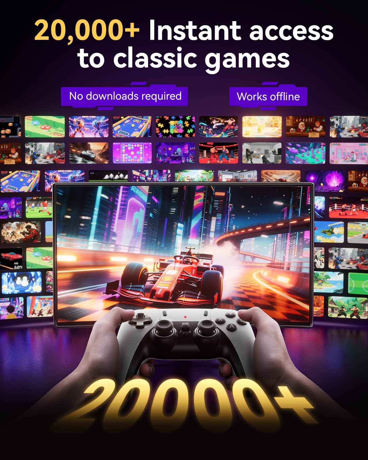 Retro Κονσόλα 4K – 40.000+ Παιχνίδια & 38 Εξομοιωτές – Plug & Play