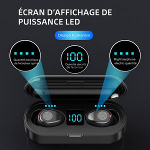🎧 Écouteurs Sans Fil Bluetooth 5.3 – Son Haute Définition & Boîtier Power Bank Intelligent