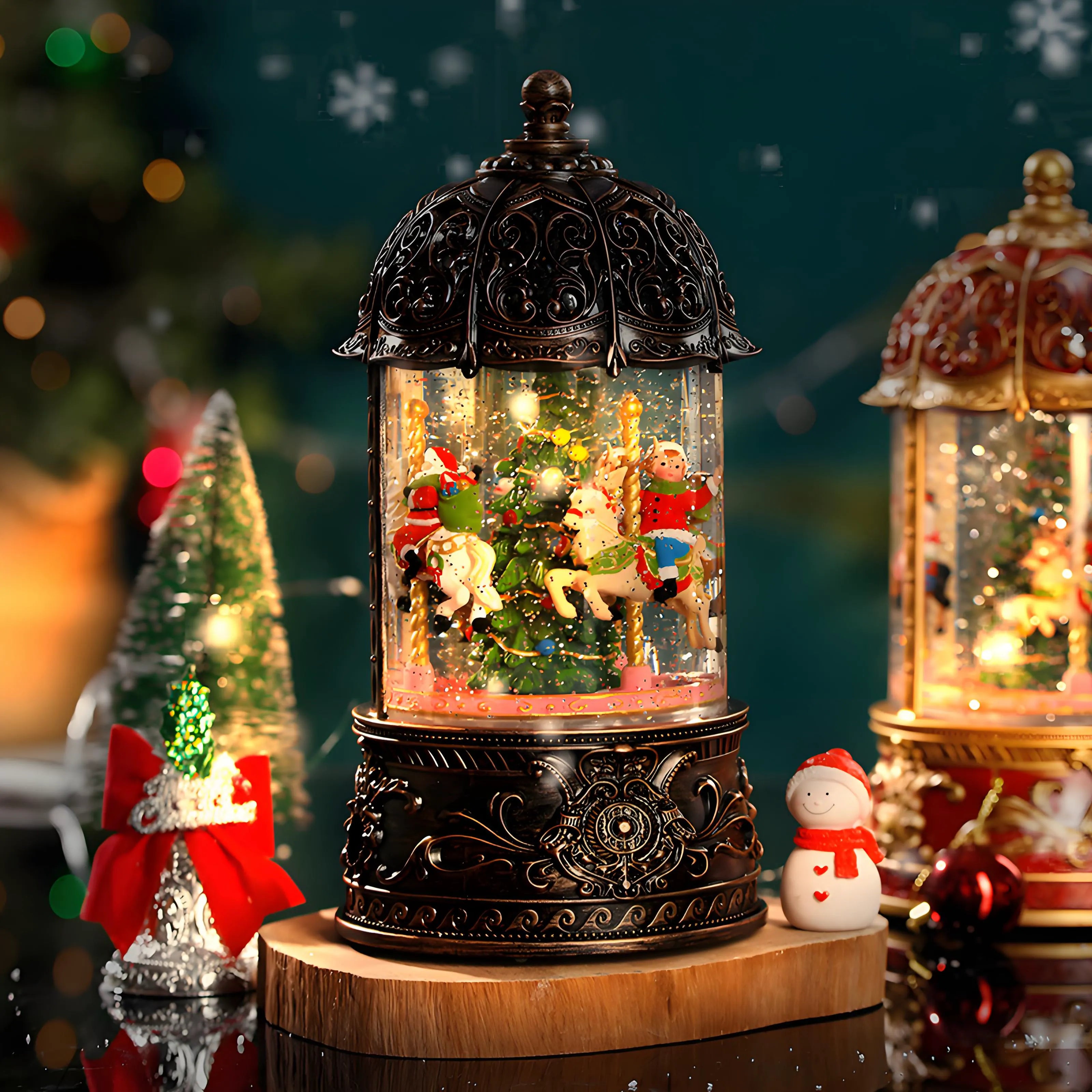 Classic Christmas Carousel Music Box