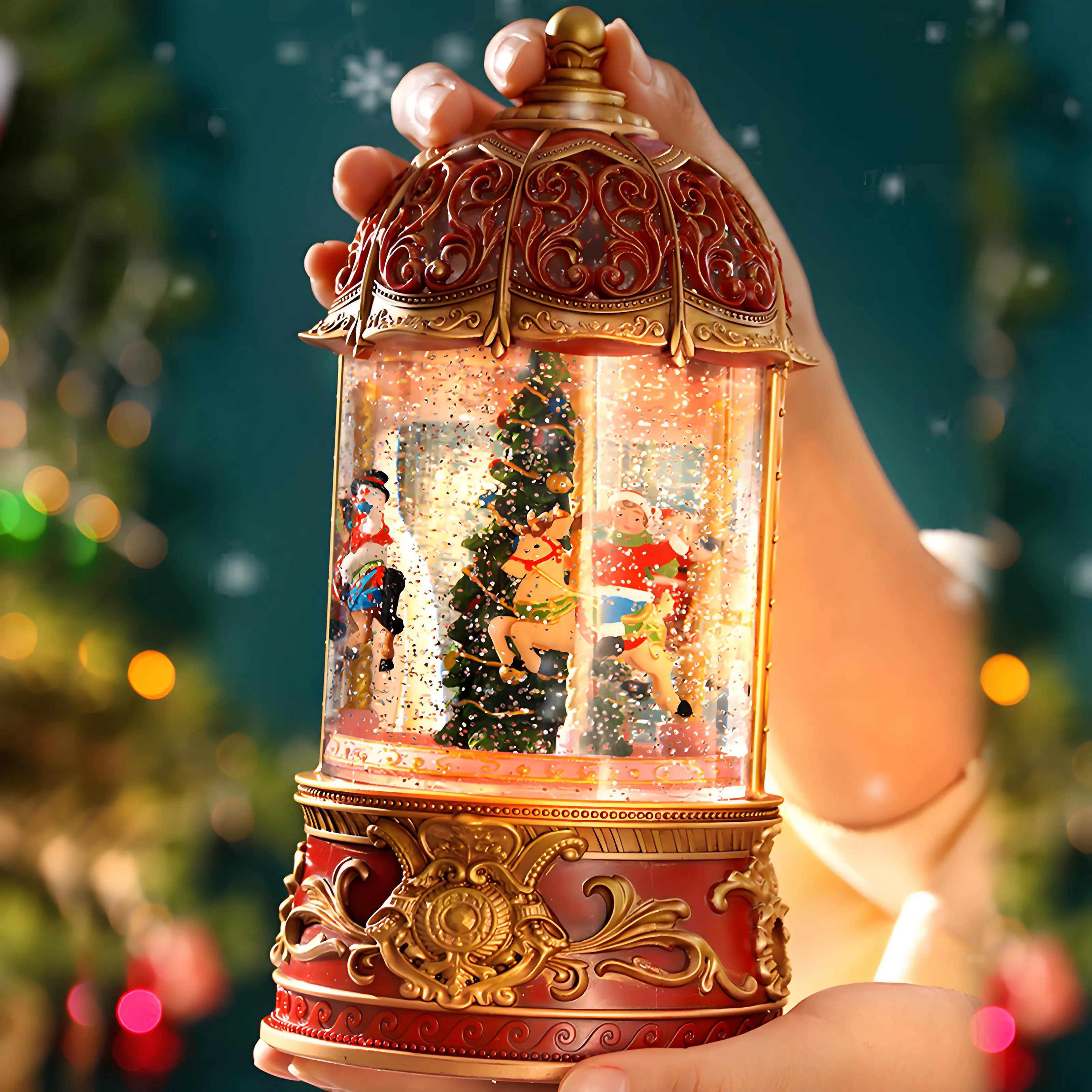 Classic Christmas Carousel Music Box