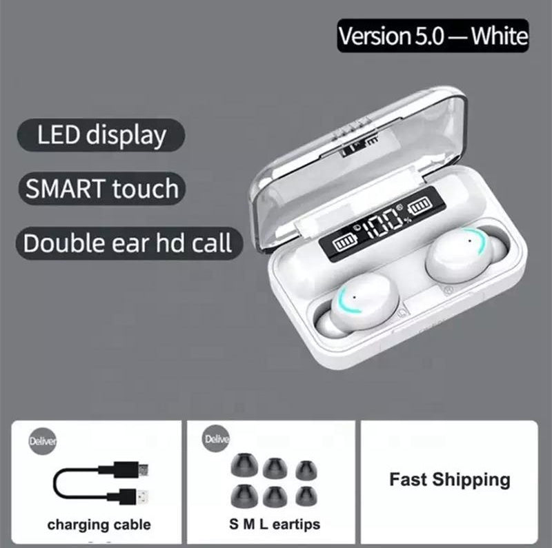 🎧 Écouteurs Sans Fil Bluetooth 5.3 – Son Haute Définition & Boîtier Power Bank Intelligent