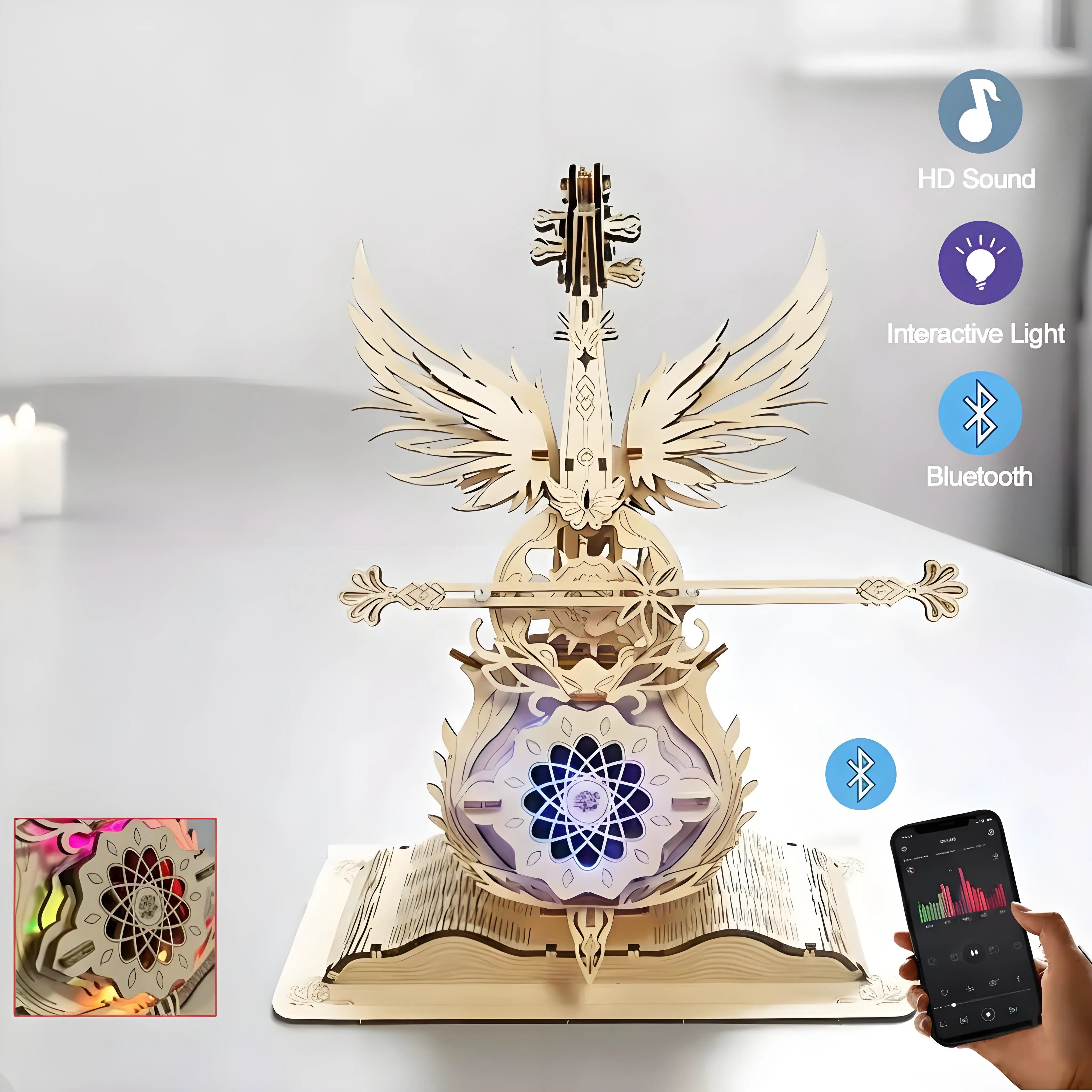 Premium 3D Linden Wood Cello Bluetooth Music Speaker DIY Kit
