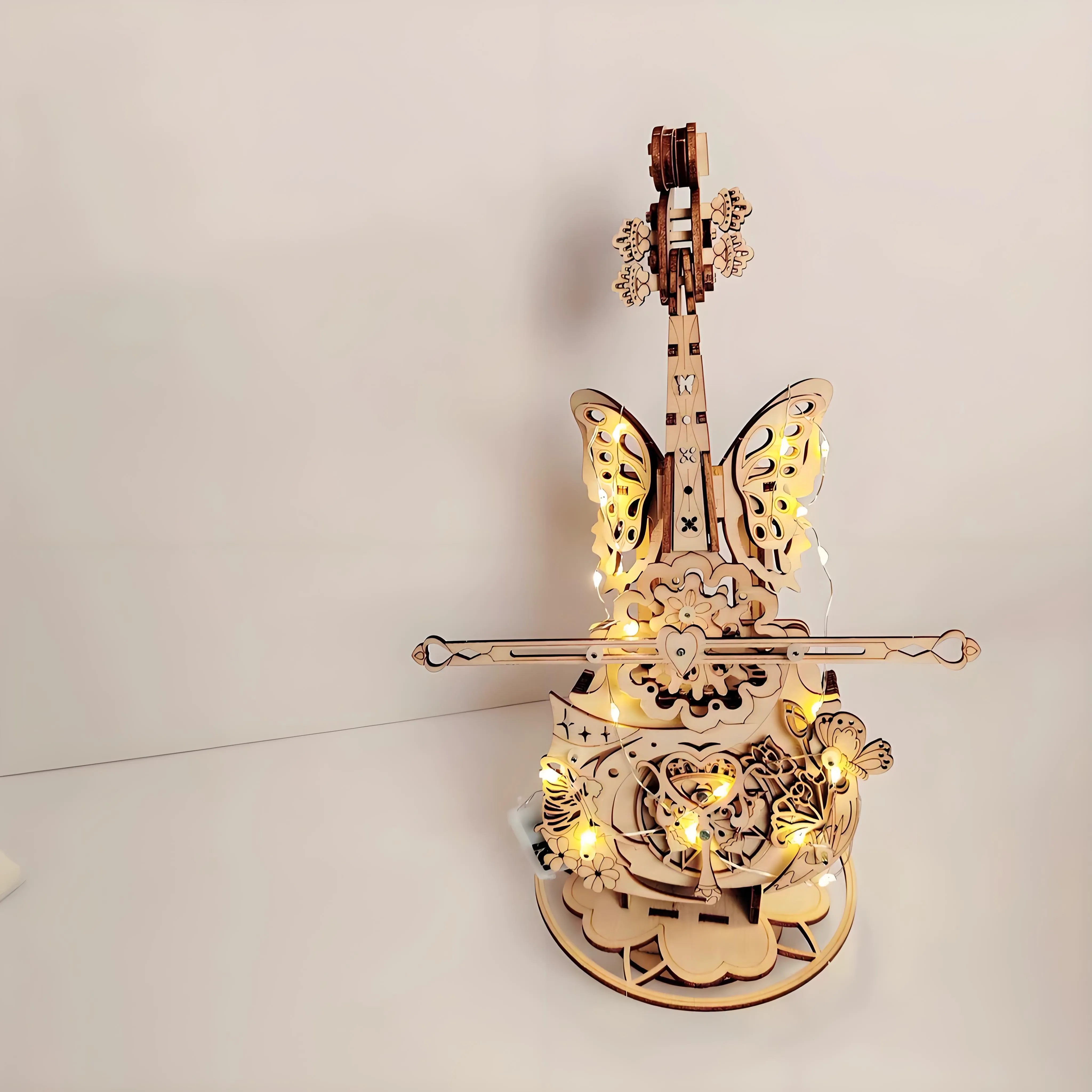 Premium 3D Linden Wood Cello Music Box DIY Kit