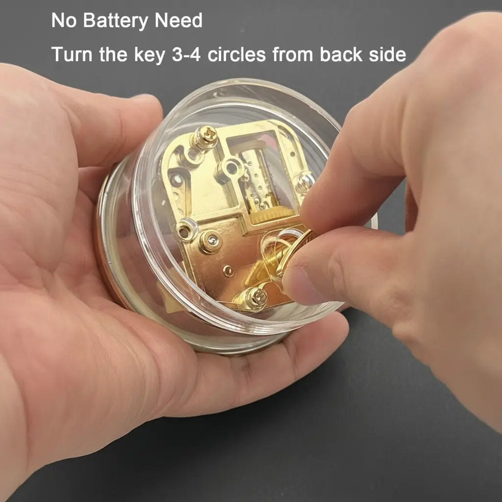 Vintage Mini Wind-Up Music Box