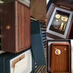 Φόρτωση εικόνας στο εργαλείο προβολής Συλλογής, Walnut Wooden Music Box Jewelry Box with Custom Photo and Text
